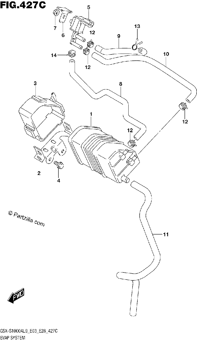 Diagrama de 427C EVAP SYSTEM GSX S1000AZL9 E33