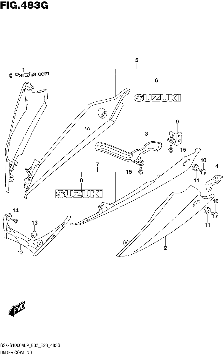 Diagrama de 483G UNDER COWLING GSX S1000AZL9 E03