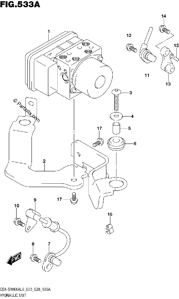 Diagrama de 533A HYDRAULIC UNIT