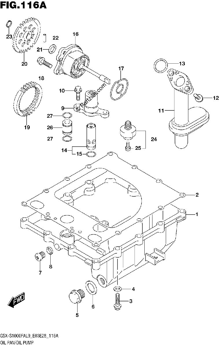 Diagrama de 116A OIL PAN OIL PUMP