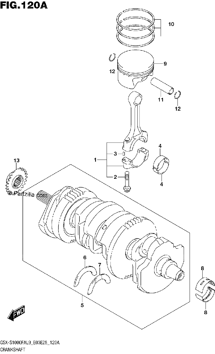 Diagrama de 120A CRANKSHAFT