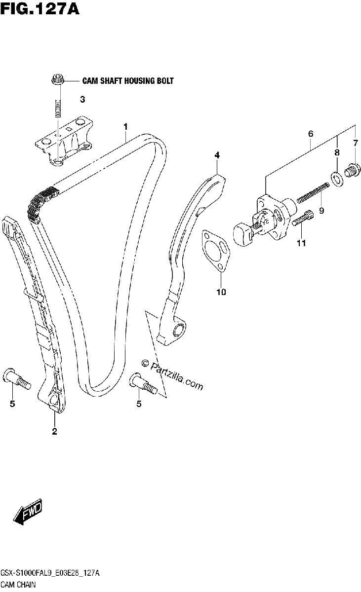 Diagrama de 127A CAM CHAIN