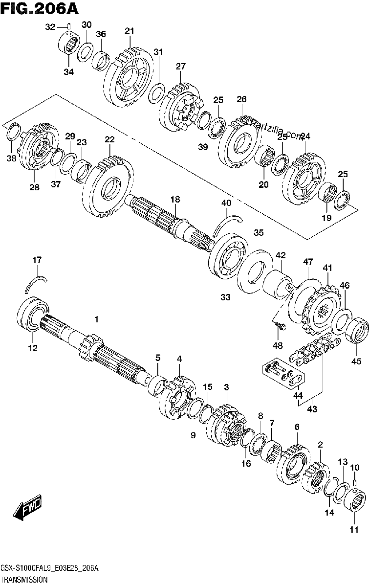 Diagrama de 206A TRANSMISSION
