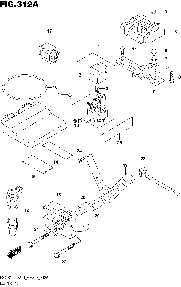 Diagrama de 312A ELECTRICAL GSX S1000FAL9 E03