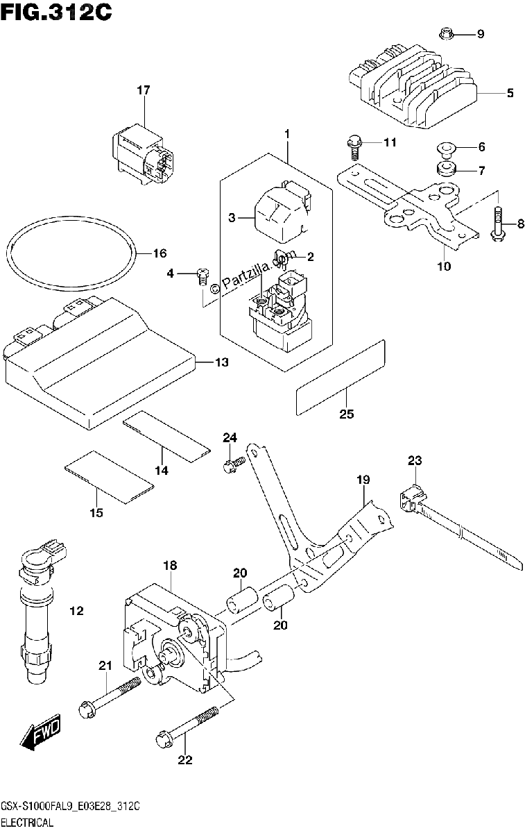 Diagrama de 312C ELECTRICAL GSX S1000FAL9 E33