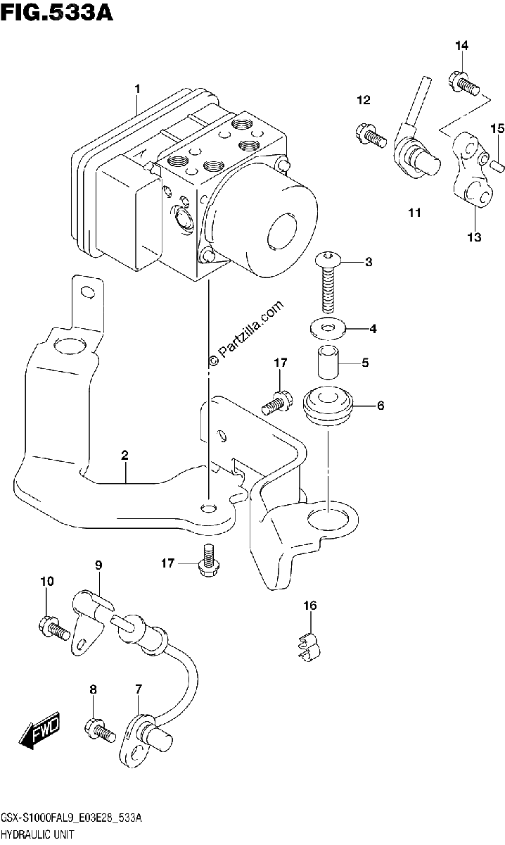 Diagrama de 533A HYDRAULIC UNIT