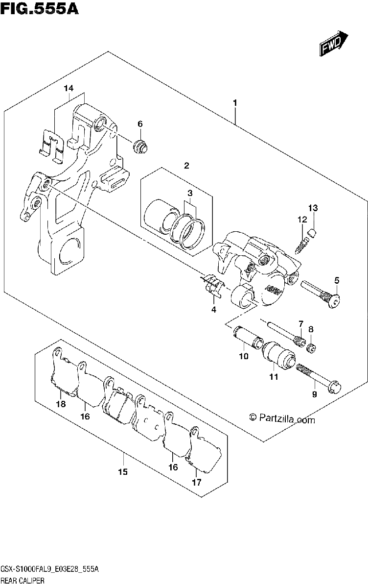 Diagrama de 555A REAR CALIPER
