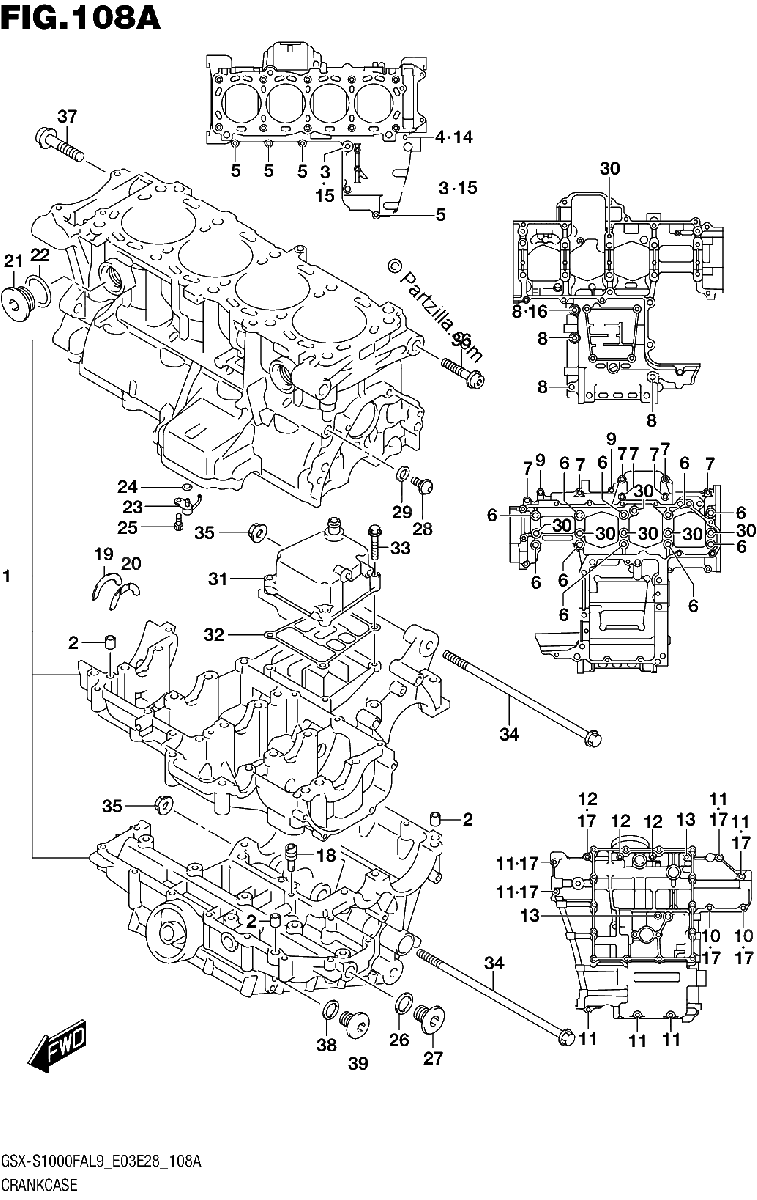 Diagrama de 108A CRANKCASE