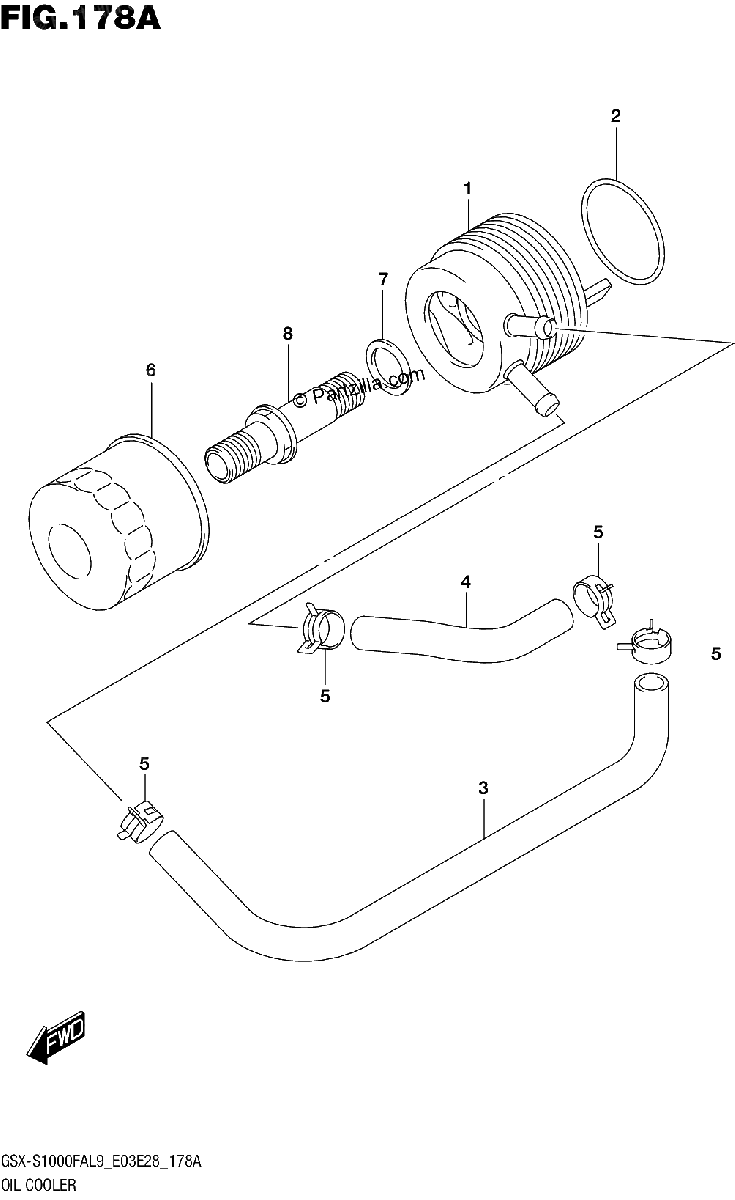 Diagrama de 178A OIL COOLER