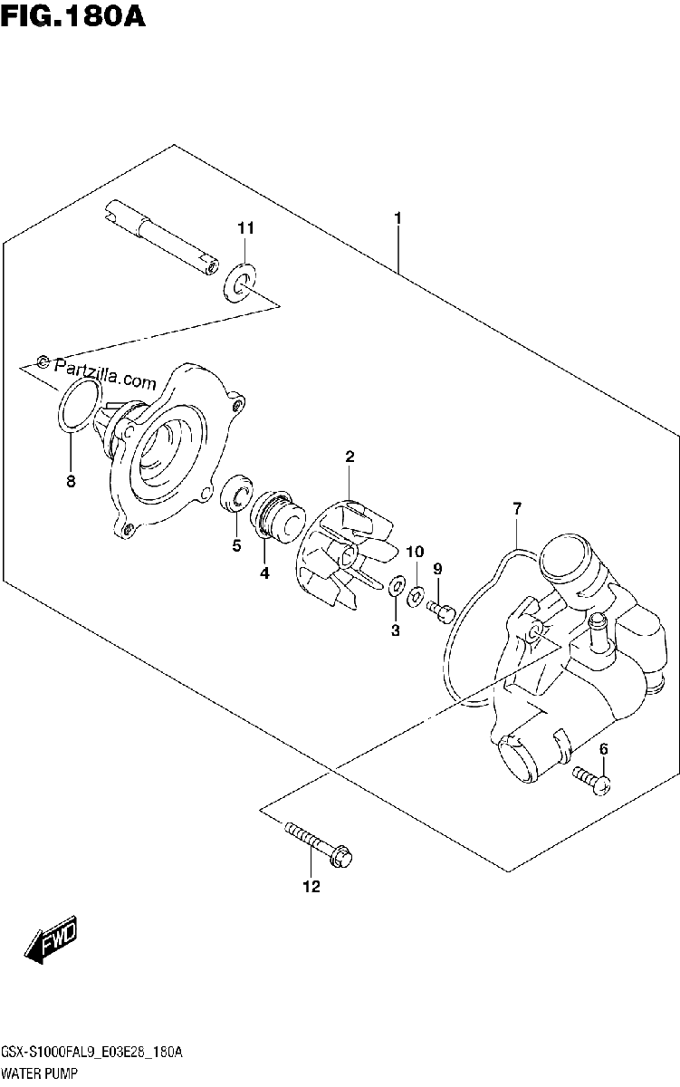 Diagrama de 180A WATER PUMP