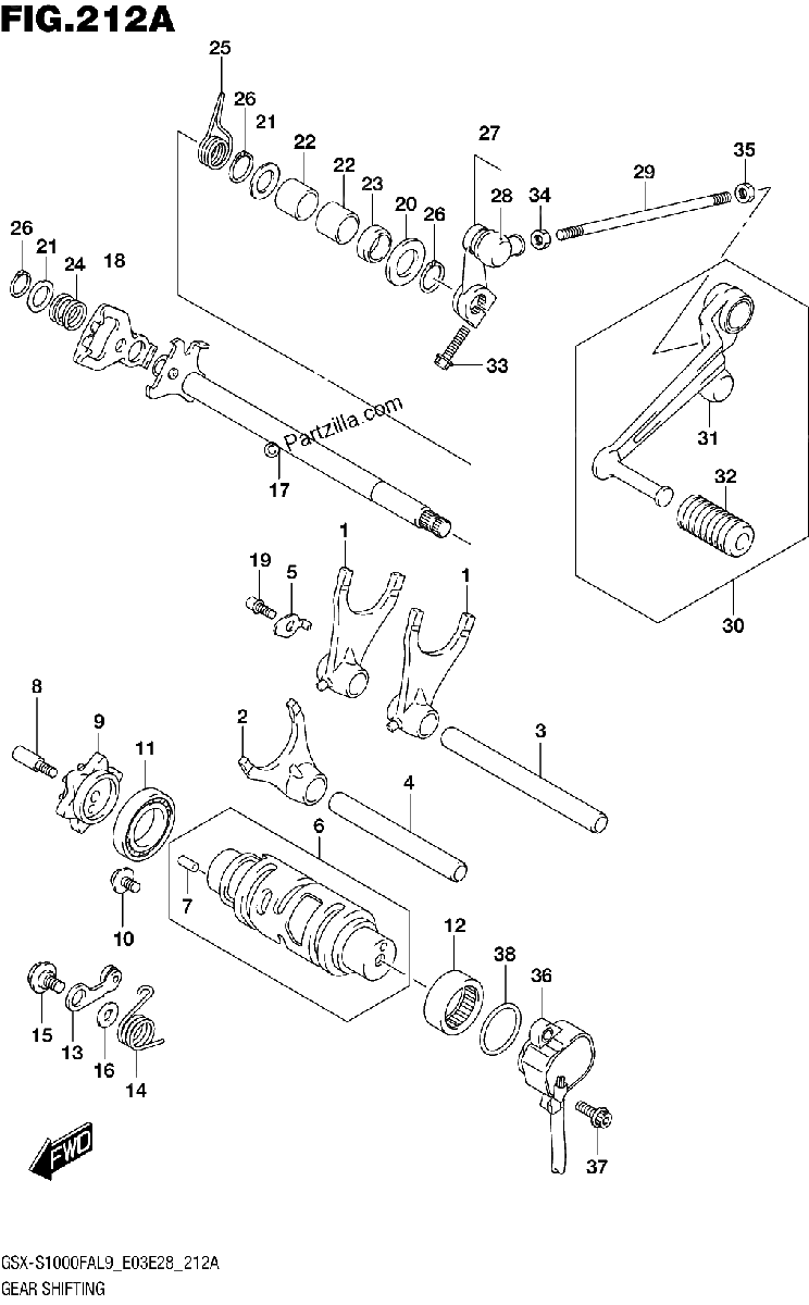 Diagrama de 212A GEAR SHIFTING