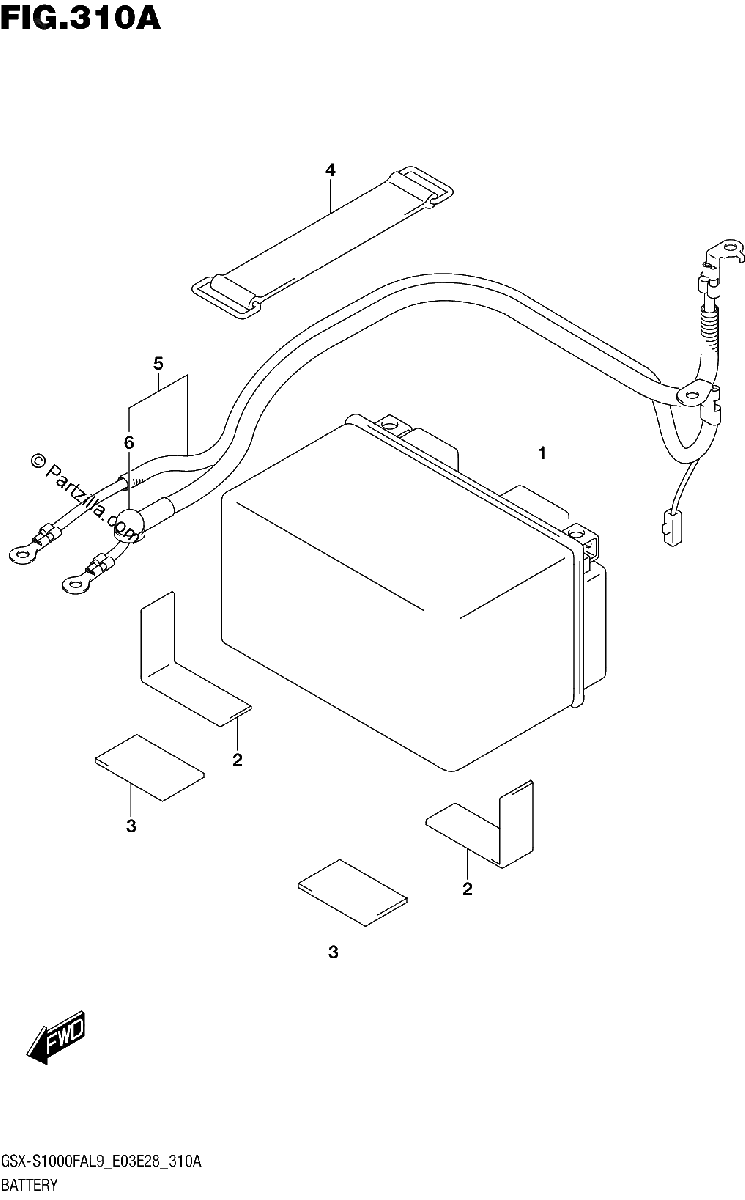 Diagrama de 310A BATTERY