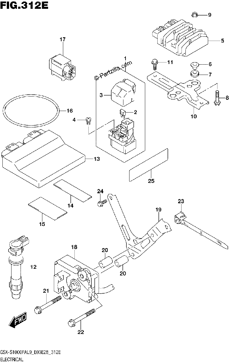 Diagrama de 312E ELECTRICAL GSX S1000FYAL9 E28