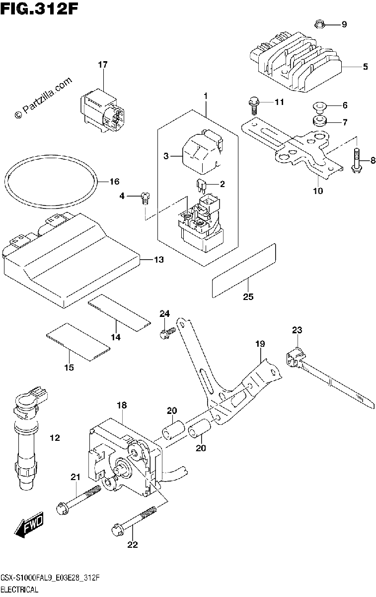 Diagrama de 312F ELECTRICAL GSX S1000FYAL9 E33