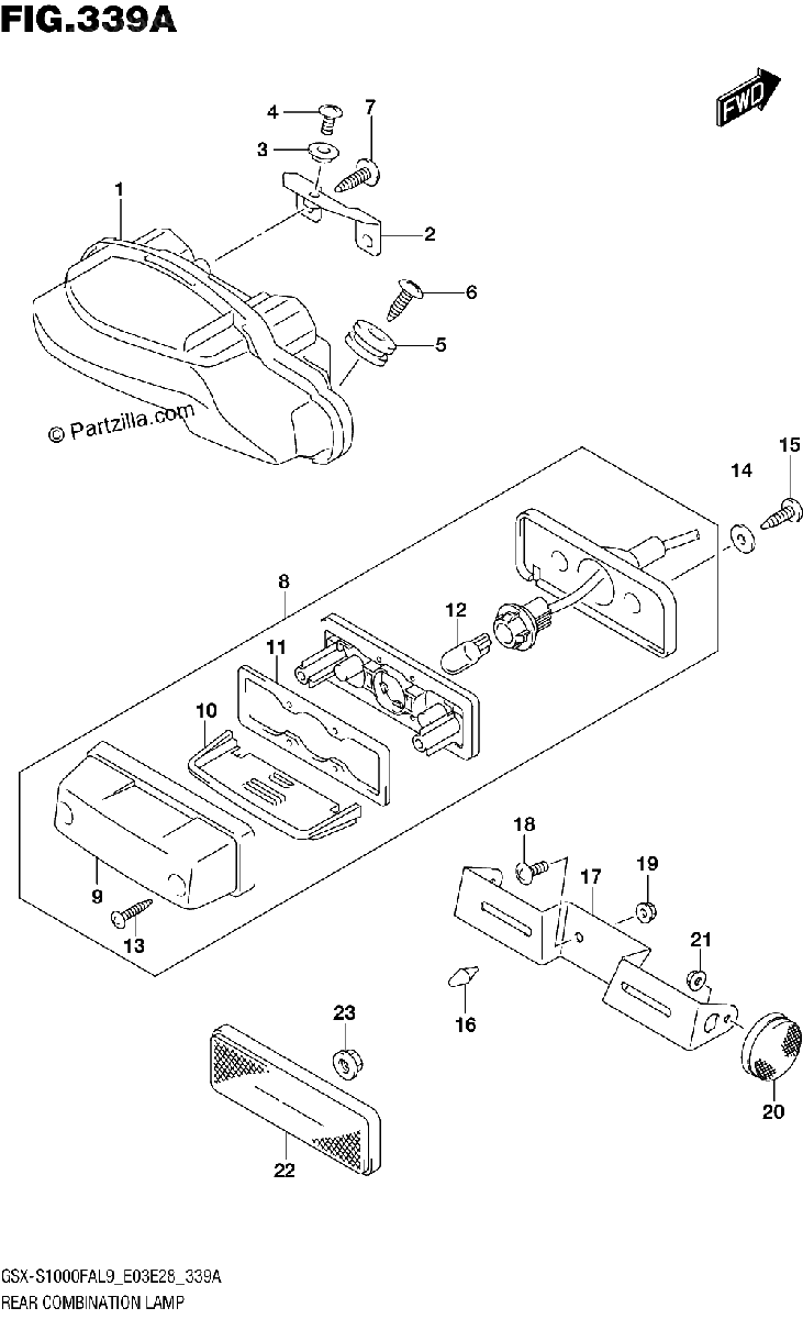 Diagrama de 339A REAR COMBINATION LAMP
