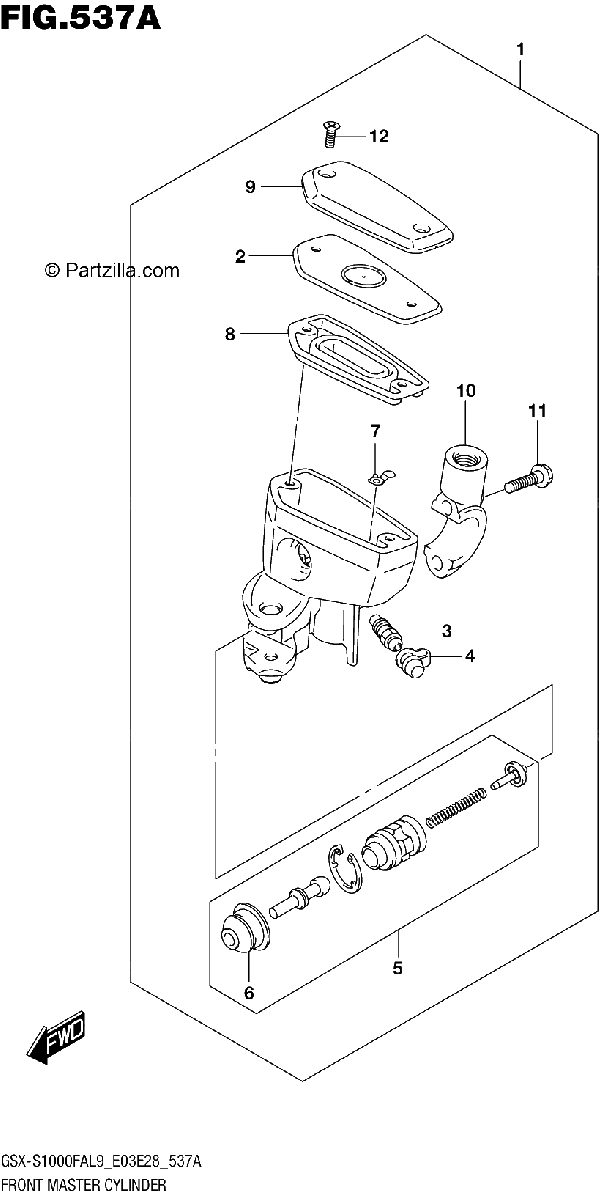 Diagrama de 537A FRONT MASTER CYLINDER