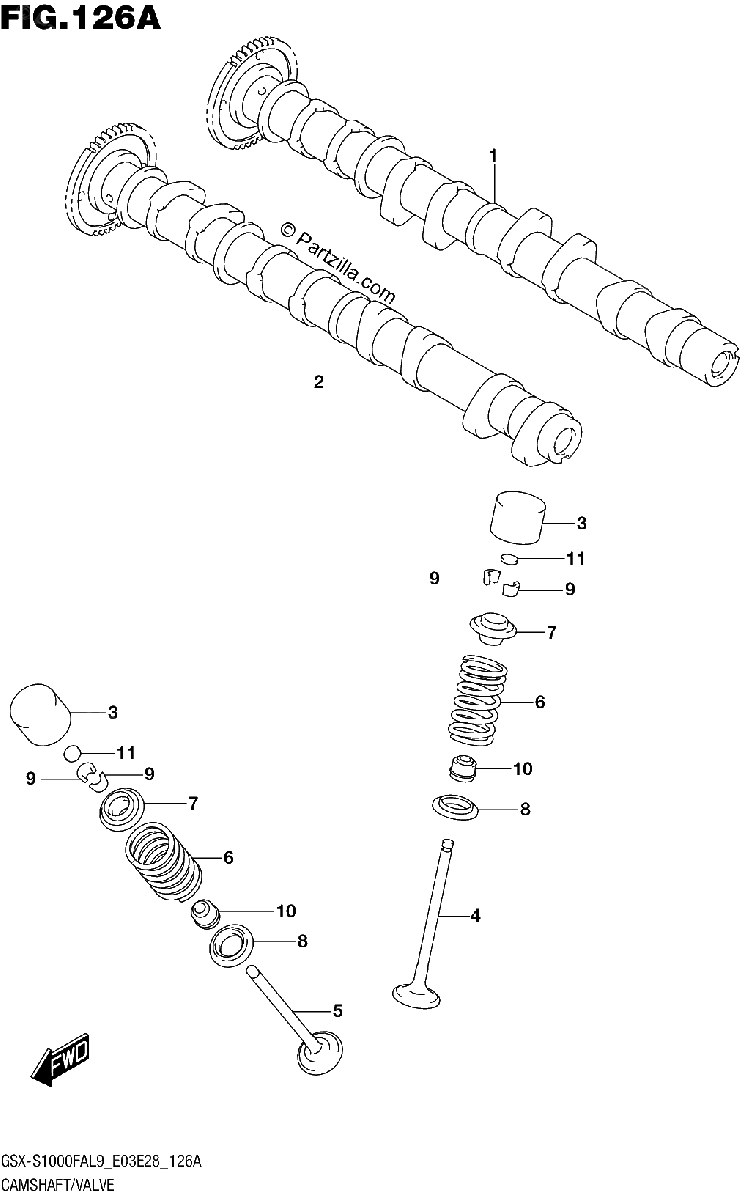 Diagrama de 126A CAMSHAFT VALVE