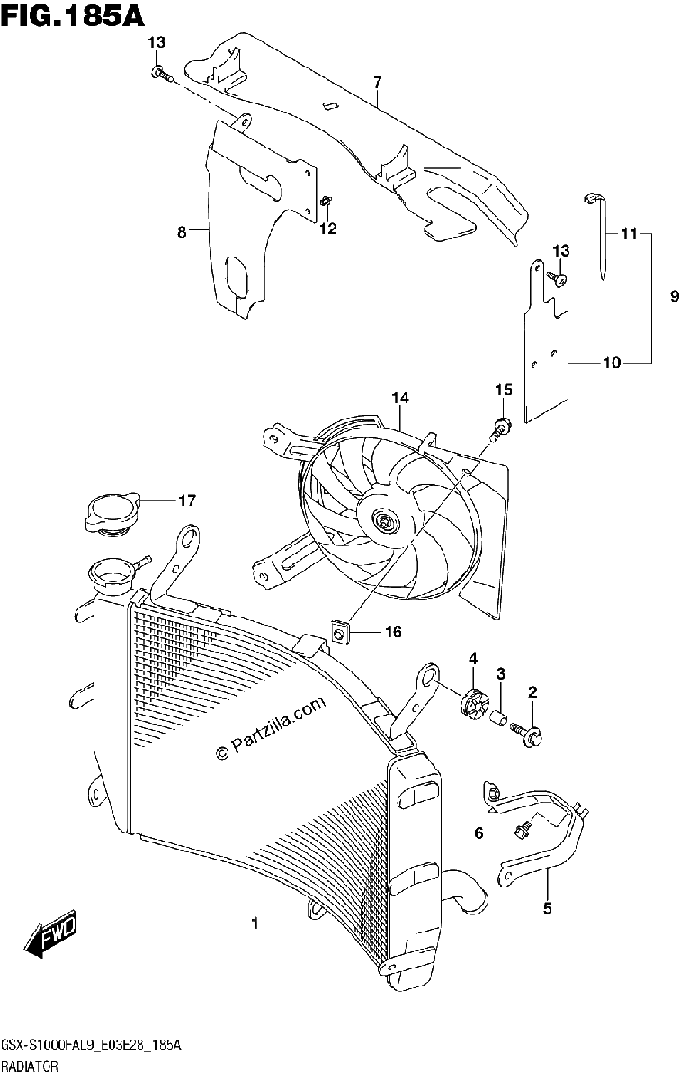 Diagrama de 185A RADIATOR