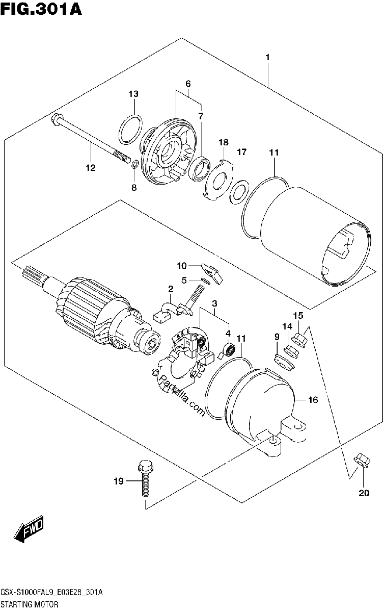 Diagrama de 301A STARTING MOTOR