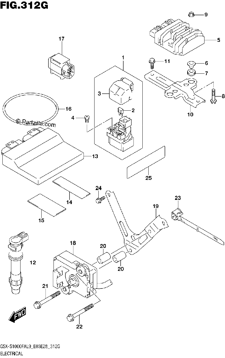 Diagrama de 312G ELECTRICAL GSX S1000FZAL9 E03