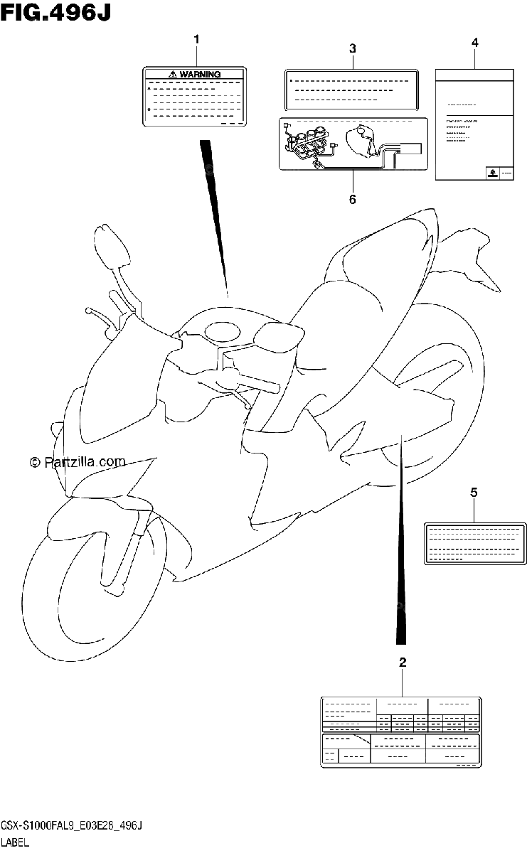Diagrama de 496J LABEL GSX S1000FZAL9 E33