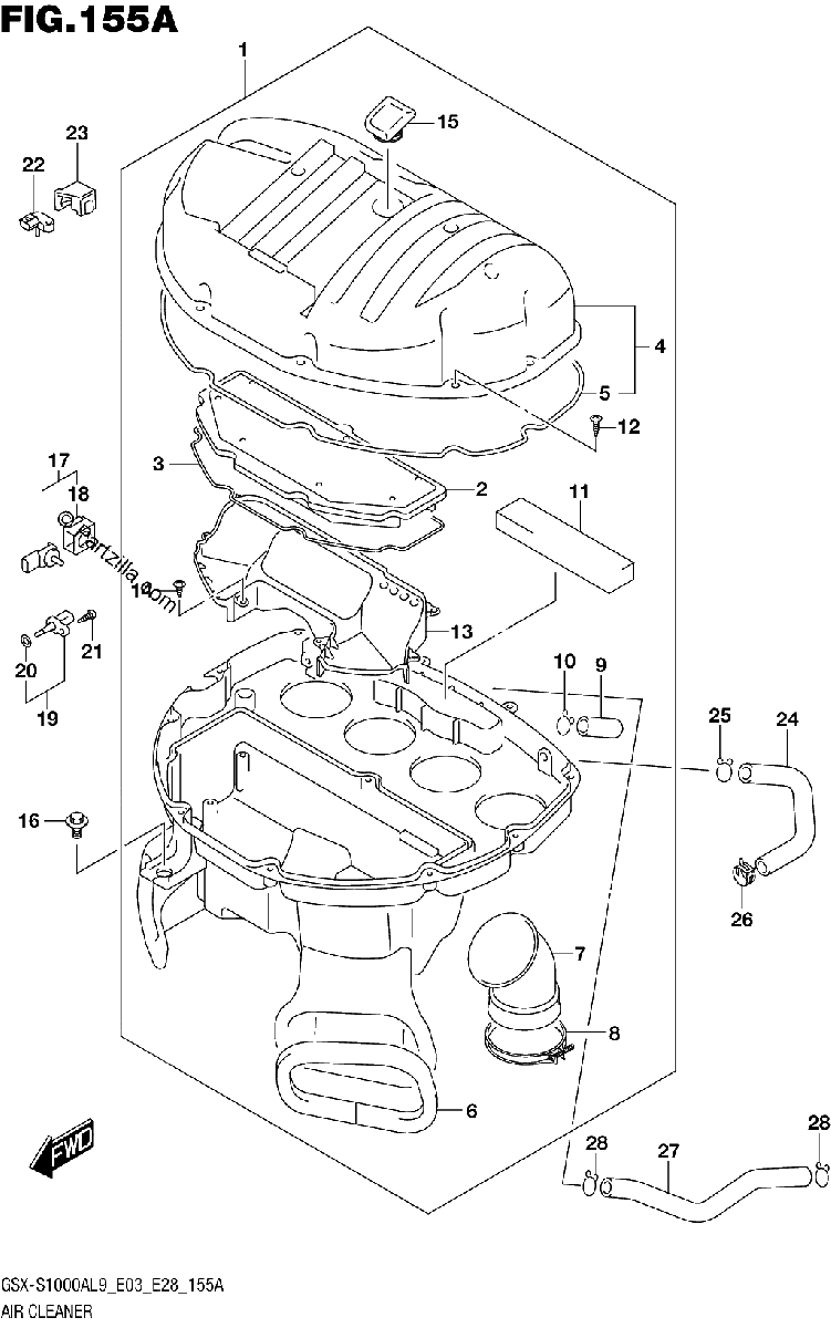 Diagrama de 155A AIR CLEANER