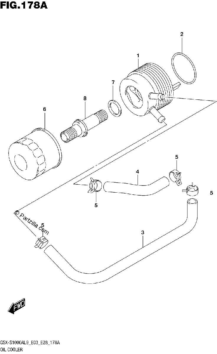 Diagrama de 178A OIL COOLER