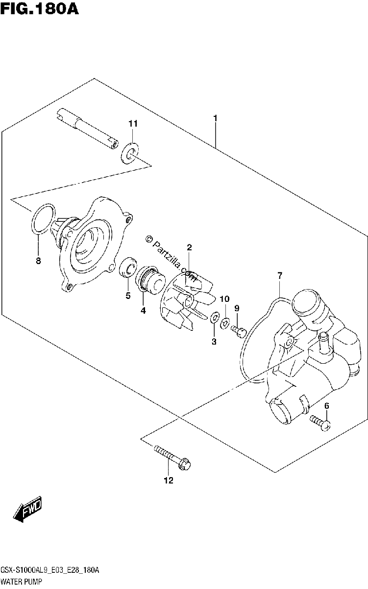 Diagrama de 180A WATER PUMP