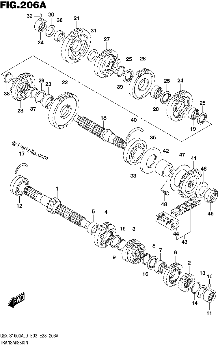 Diagrama de 206A TRANSMISSION