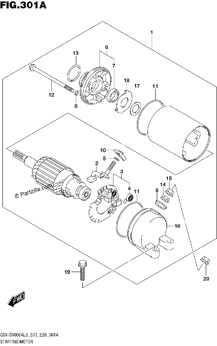 Diagrama de 301A STARTING MOTOR