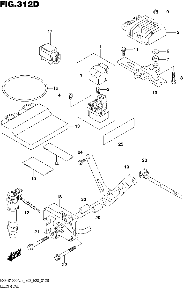 Diagrama de 312D ELECTRICAL GSX S1000YAL9 E03