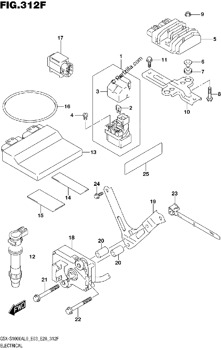 Diagrama de 312F ELECTRICAL GSX S1000YAL9 E33