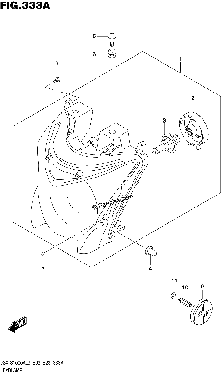 Diagrama de 333A HEADLAMP