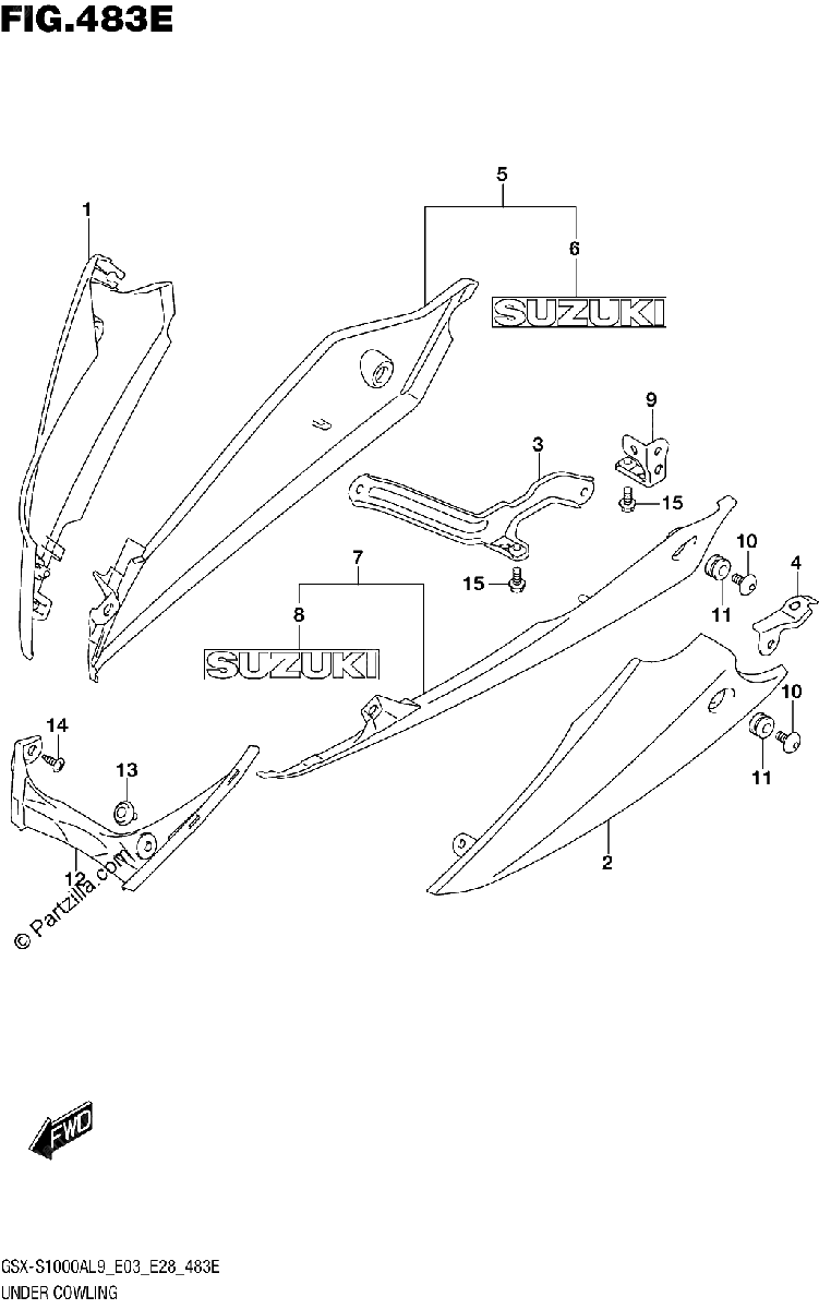 Diagrama de 483E UNDER COWLING GSX S1000YAL9 E28
