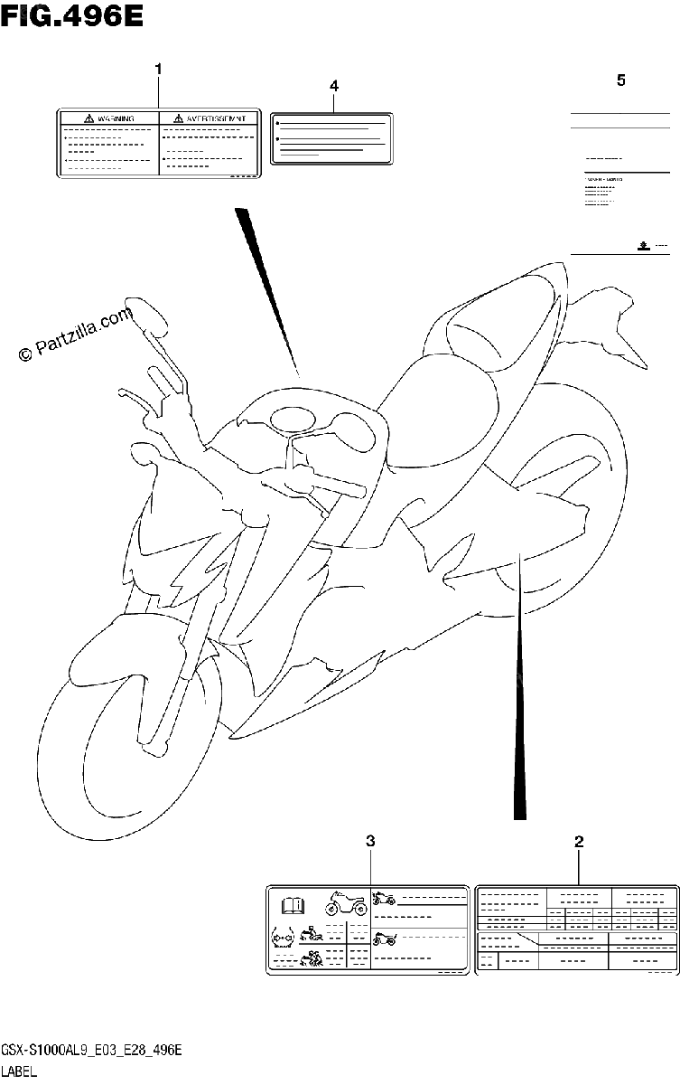 Diagrama de 496E LABEL GSX S1000YAL9 E28