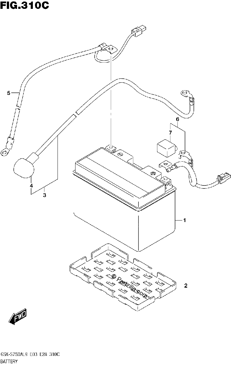 Diagrama de 310C BATTERY GSX S750AL9 E28