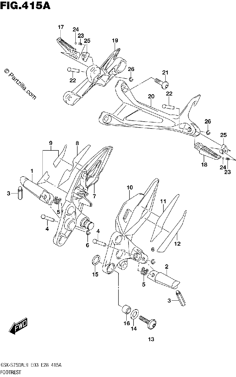 Diagrama de 415A FOOTREST