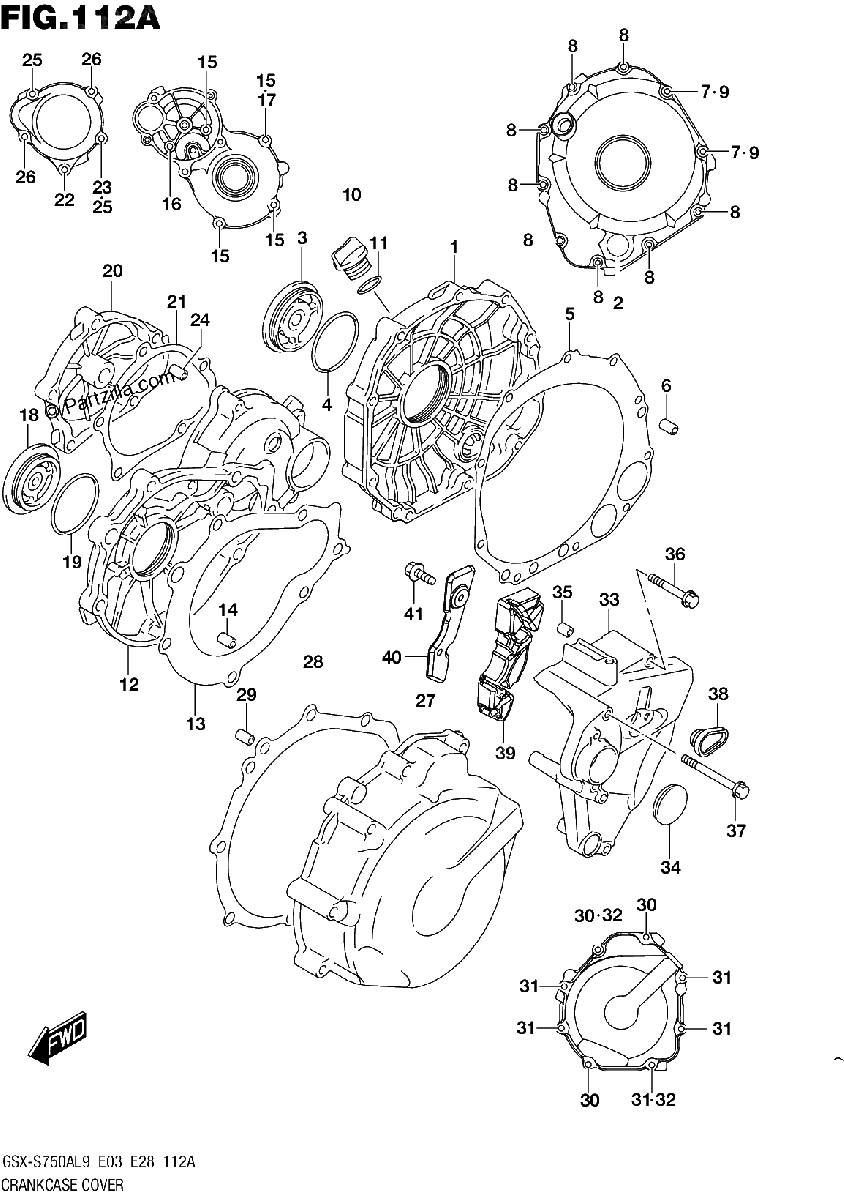 Diagrama de 112A CRANKCASE COVER
