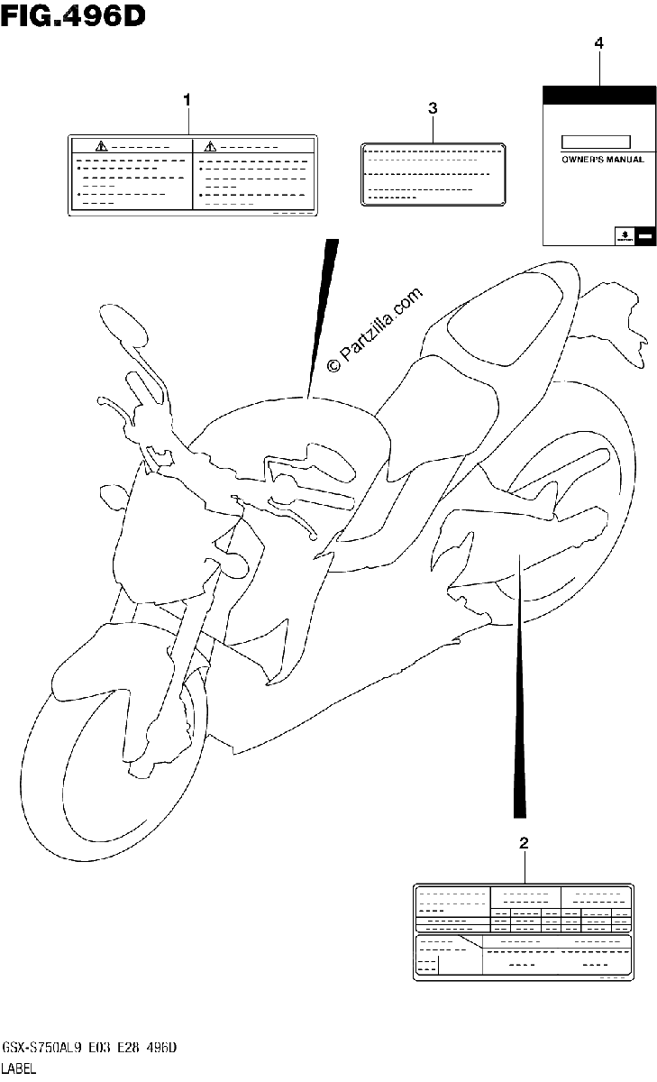Diagrama de 496D LABEL GSX S750YAL9 E28