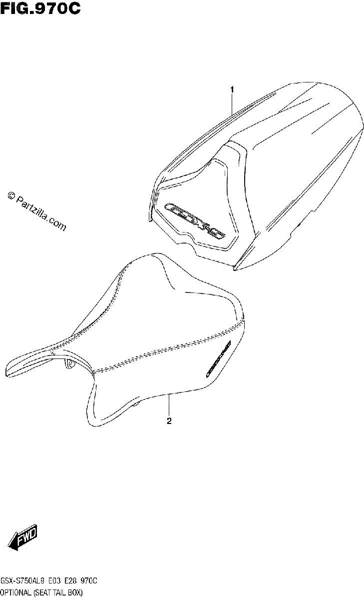 Diagrama de 970C OPTIONAL SEAT TAIL BOX