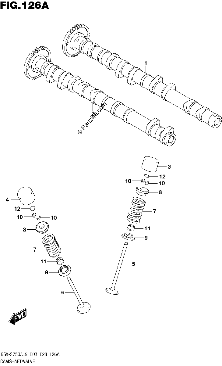 Diagrama de 126A CAMSHAFT VALVE