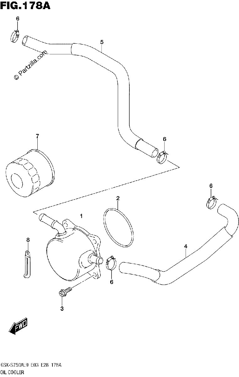 Diagrama de 178A OIL COOLER