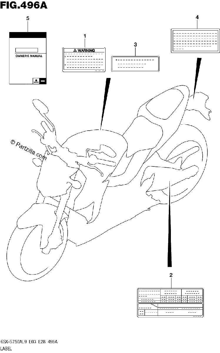 Diagrama de 496A LABEL GSX S750ZL9 E03