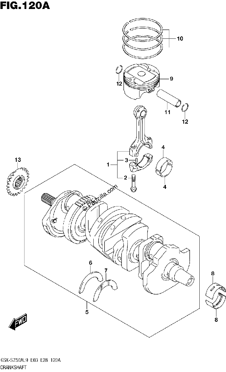 Diagrama de 120A CRANKSHAFT
