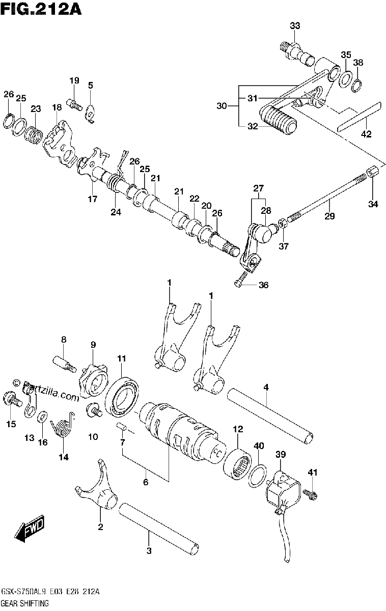 Diagrama de 212A GEAR SHIFTING