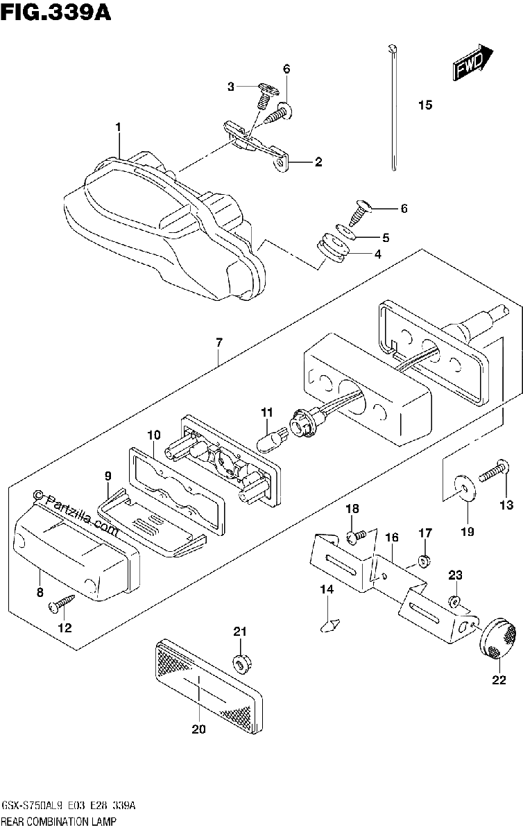 Diagrama de 339A REAR COMBINATION LAMP