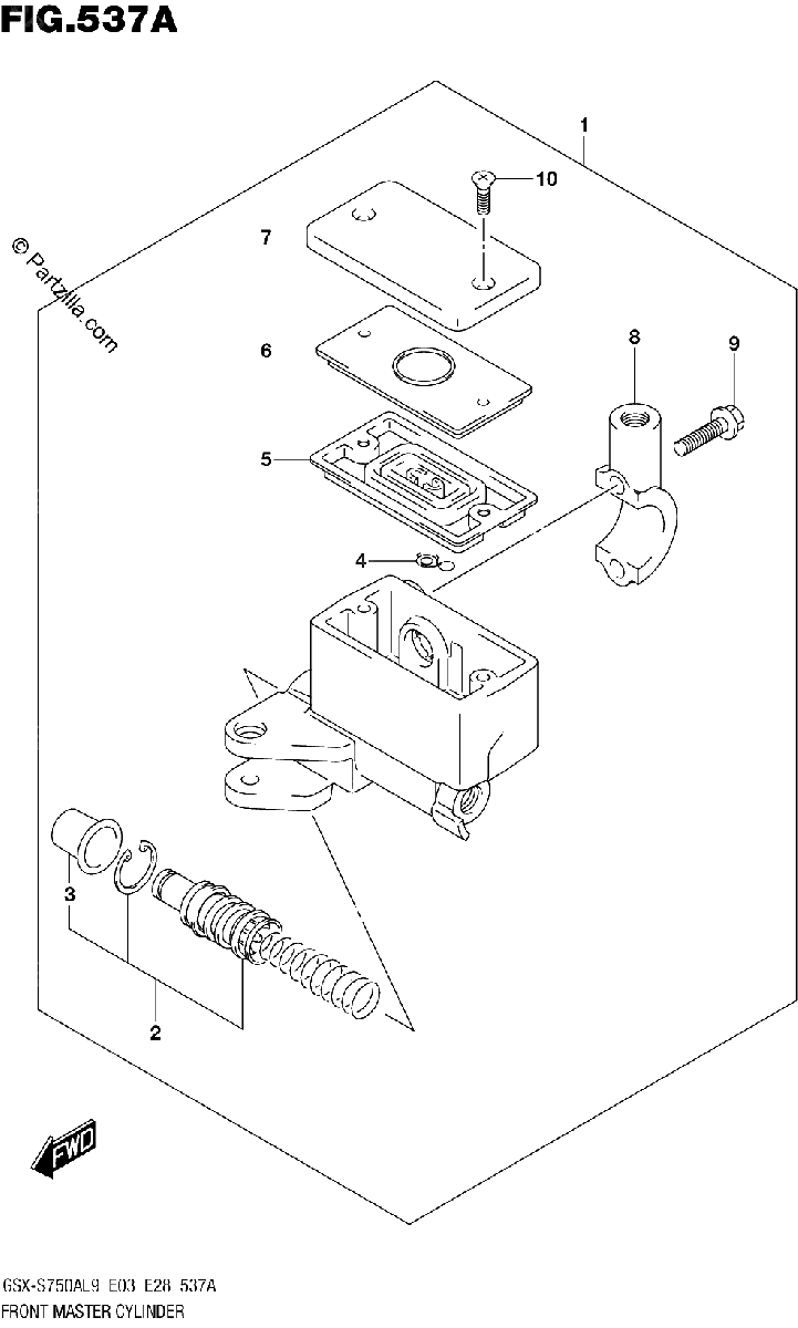 Diagrama de 537A FRONT MASTER CYLINDER