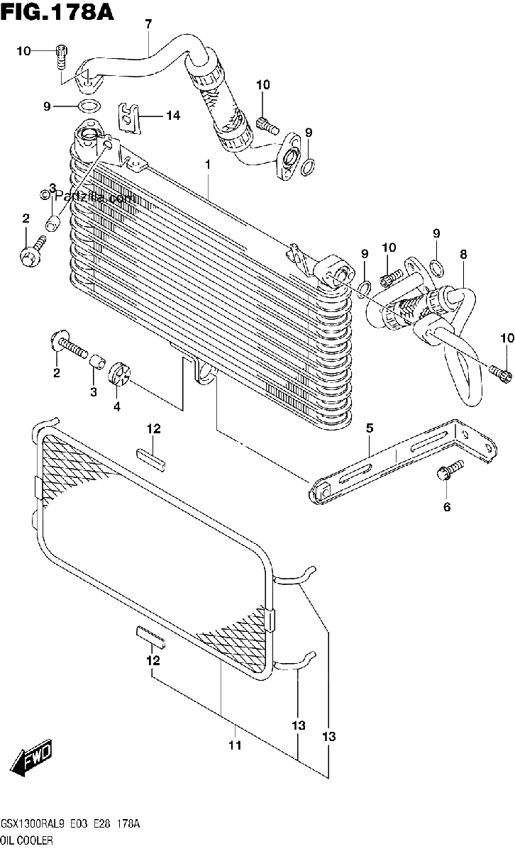 Diagrama de 178A OIL COOLER