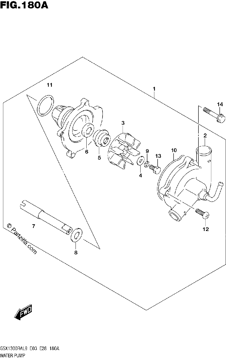 Diagrama de 180A WATER PUMP