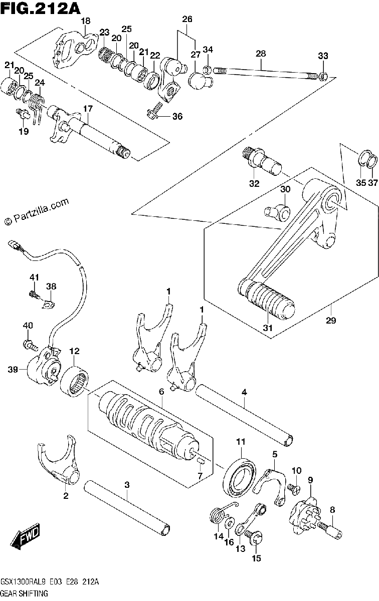 Diagrama de 212A GEAR SHIFTING
